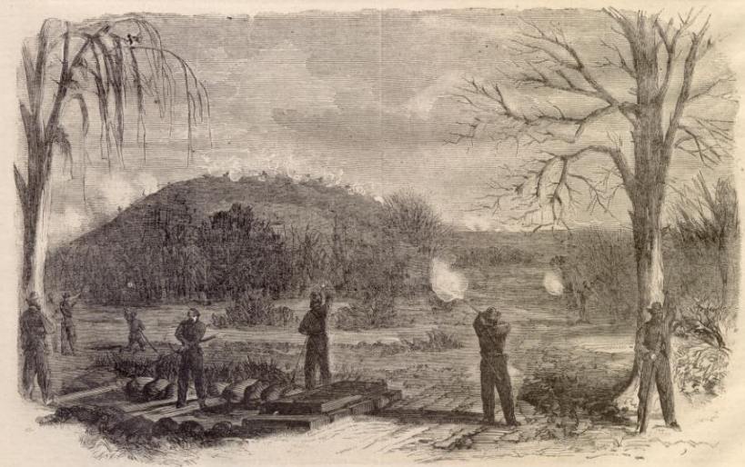 Illustration depicting the Union assault on Orchard Knob - Harper's Weekly, December 19, 1863