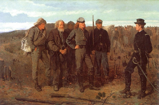"Prisoners from the Front," by Winslow Homer, depicting Confederates Captured at Petersburg - Metropolitan Museum of Art